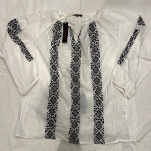 Embroidered White Blouse